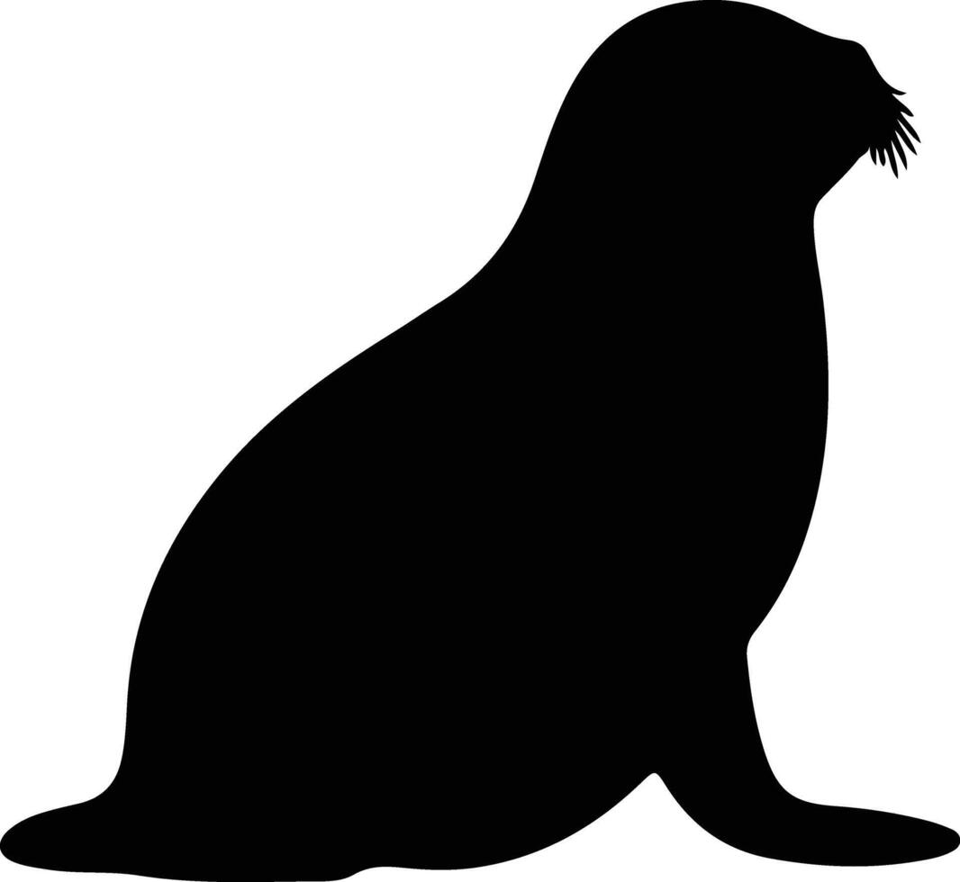 arpa foca nero silhouette vettore