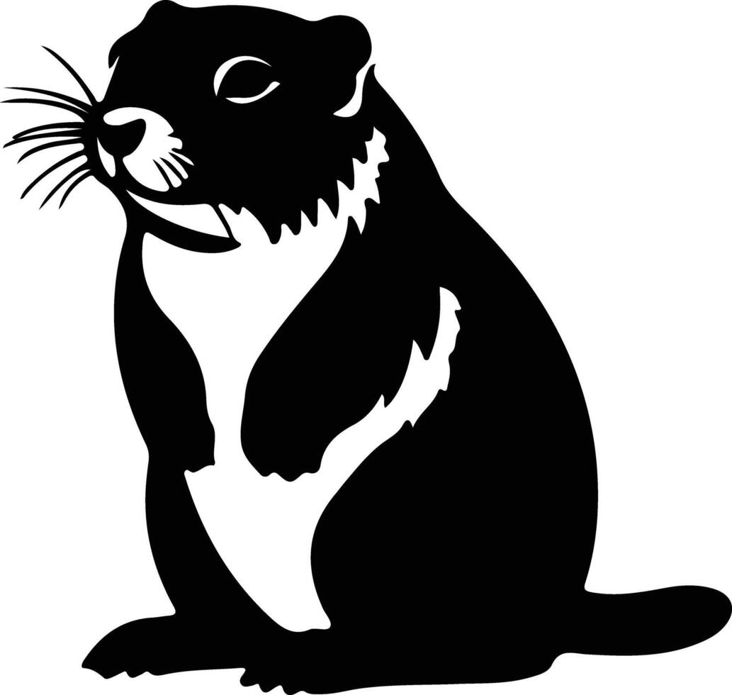 hyrax nero silhouette vettore