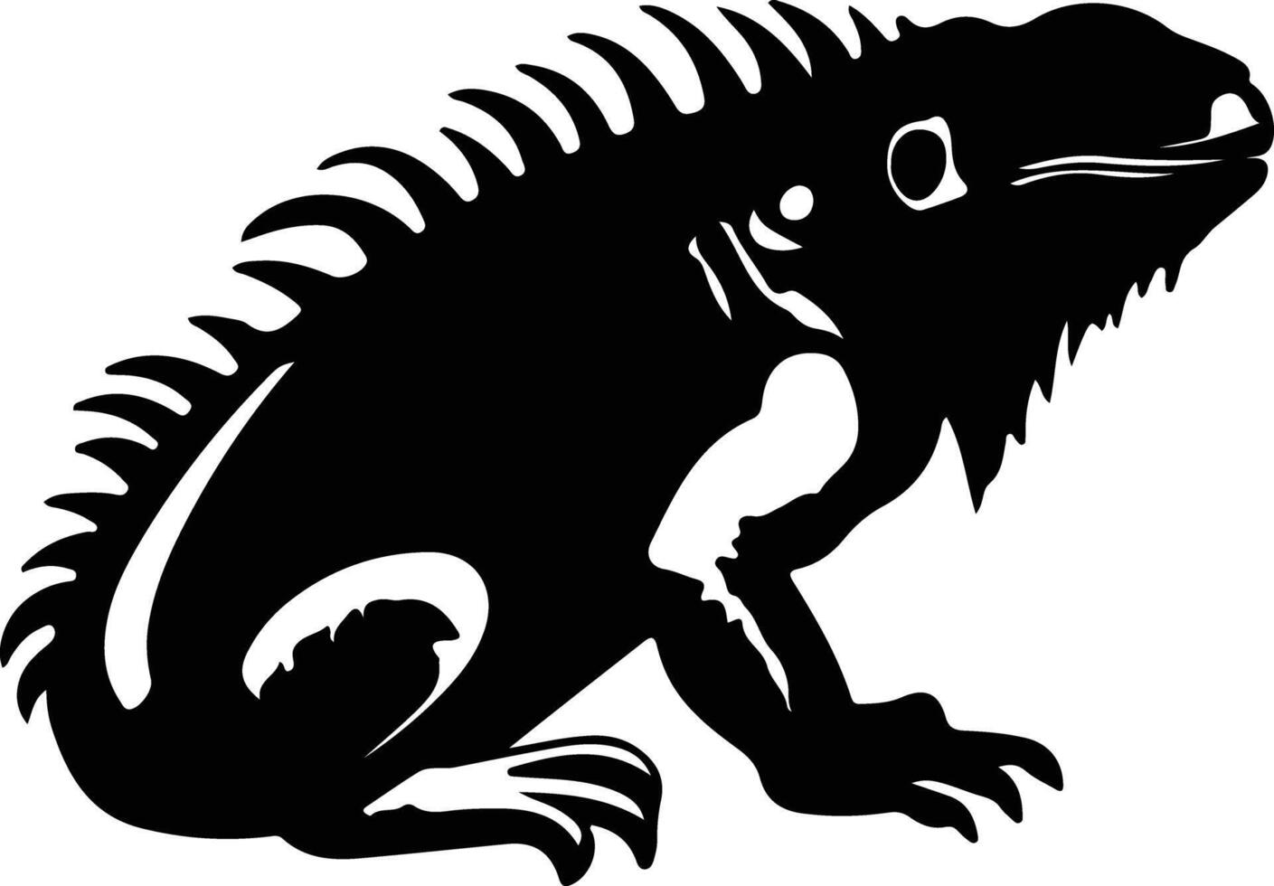 iguana nero silhouette vettore