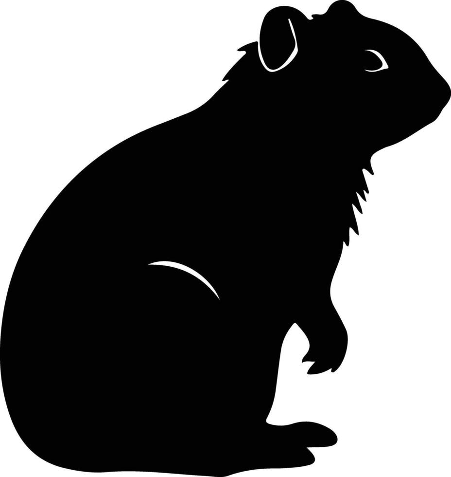 hyrax nero silhouette vettore