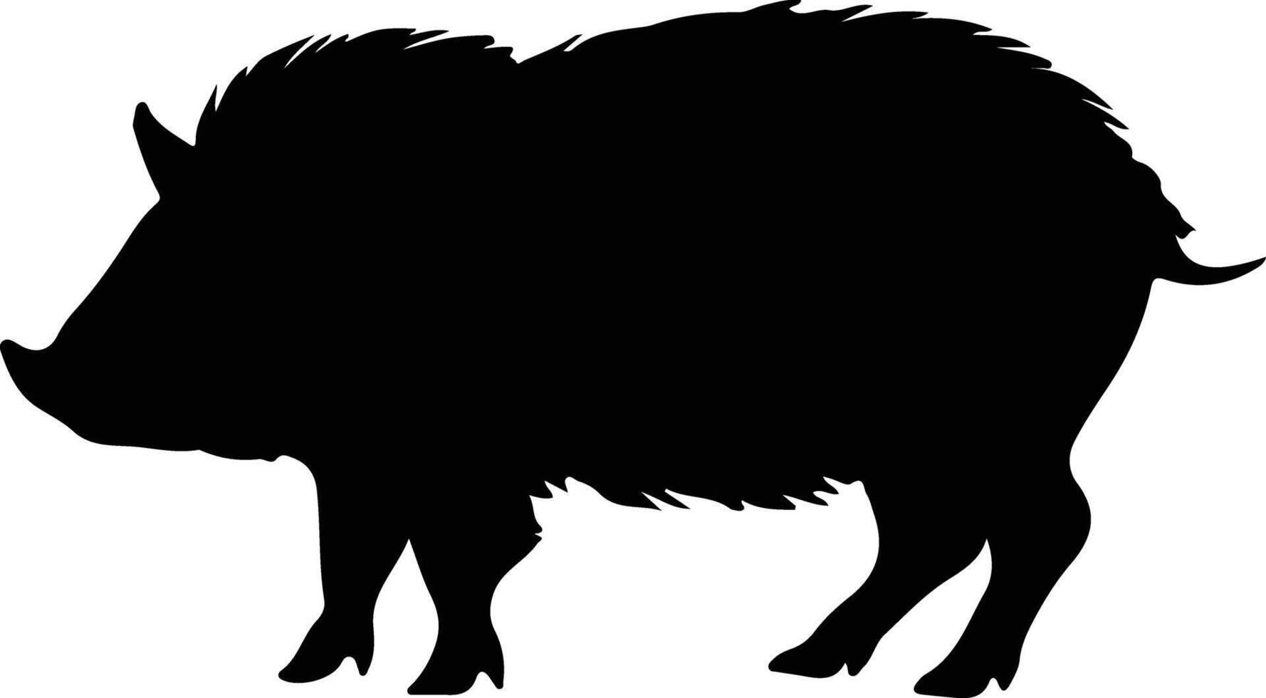 javelina nero silhouette vettore