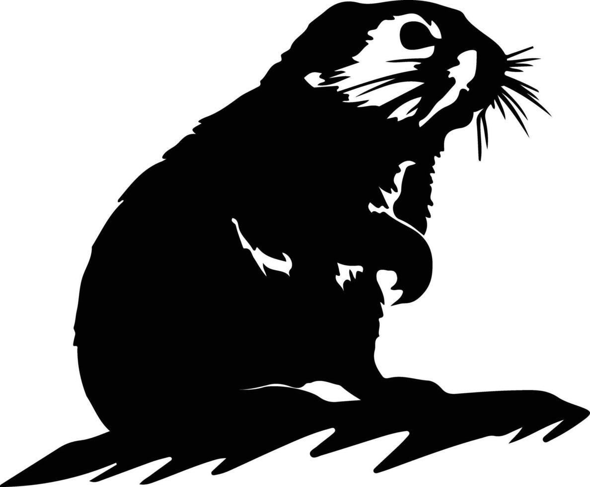 lemming nero silhouette vettore