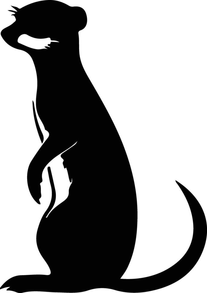 meerkat nero silhouette vettore