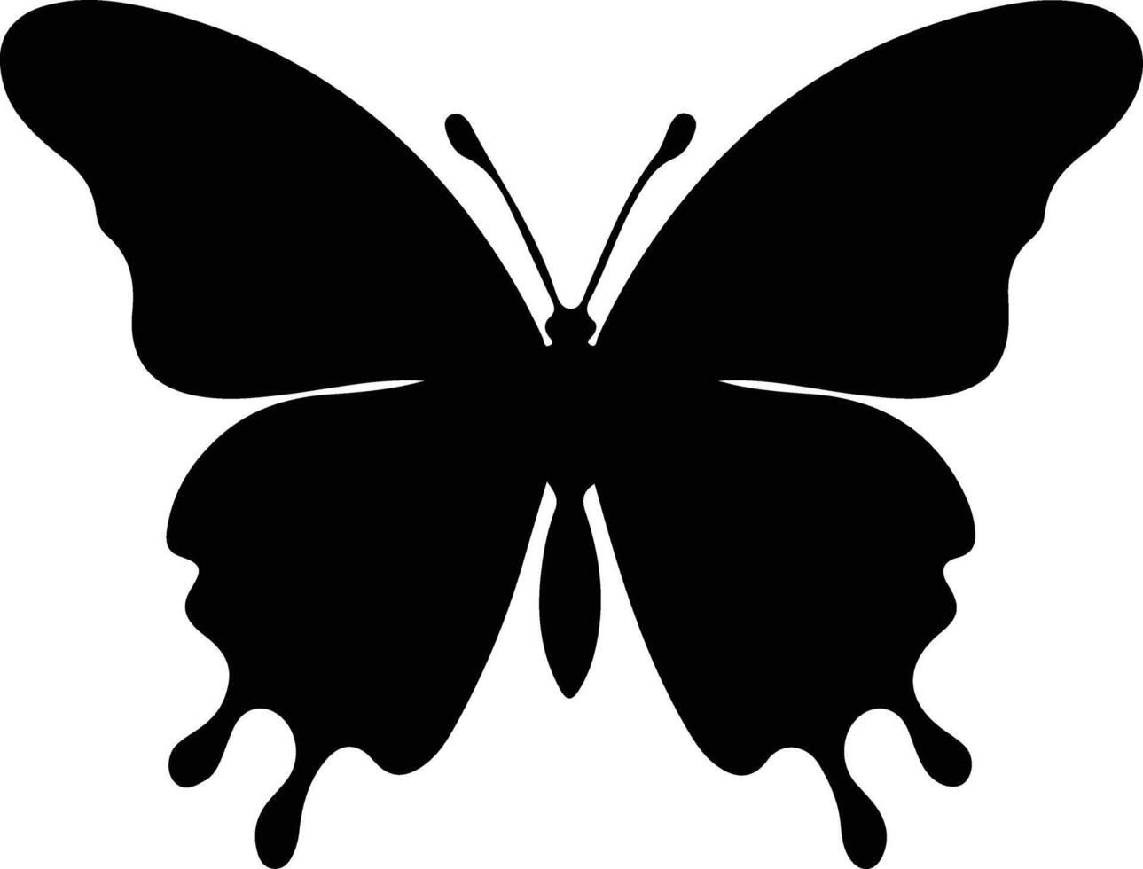 morfo farfalla nero silhouette vettore