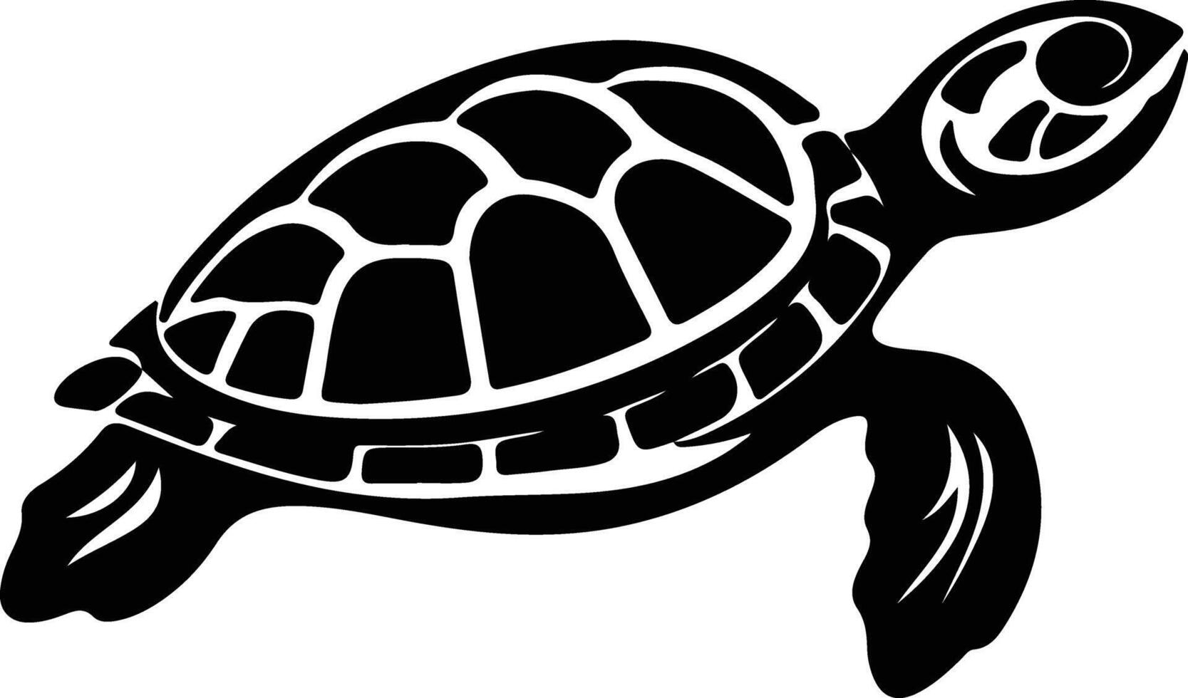 dipinto tartaruga nero silhouette vettore