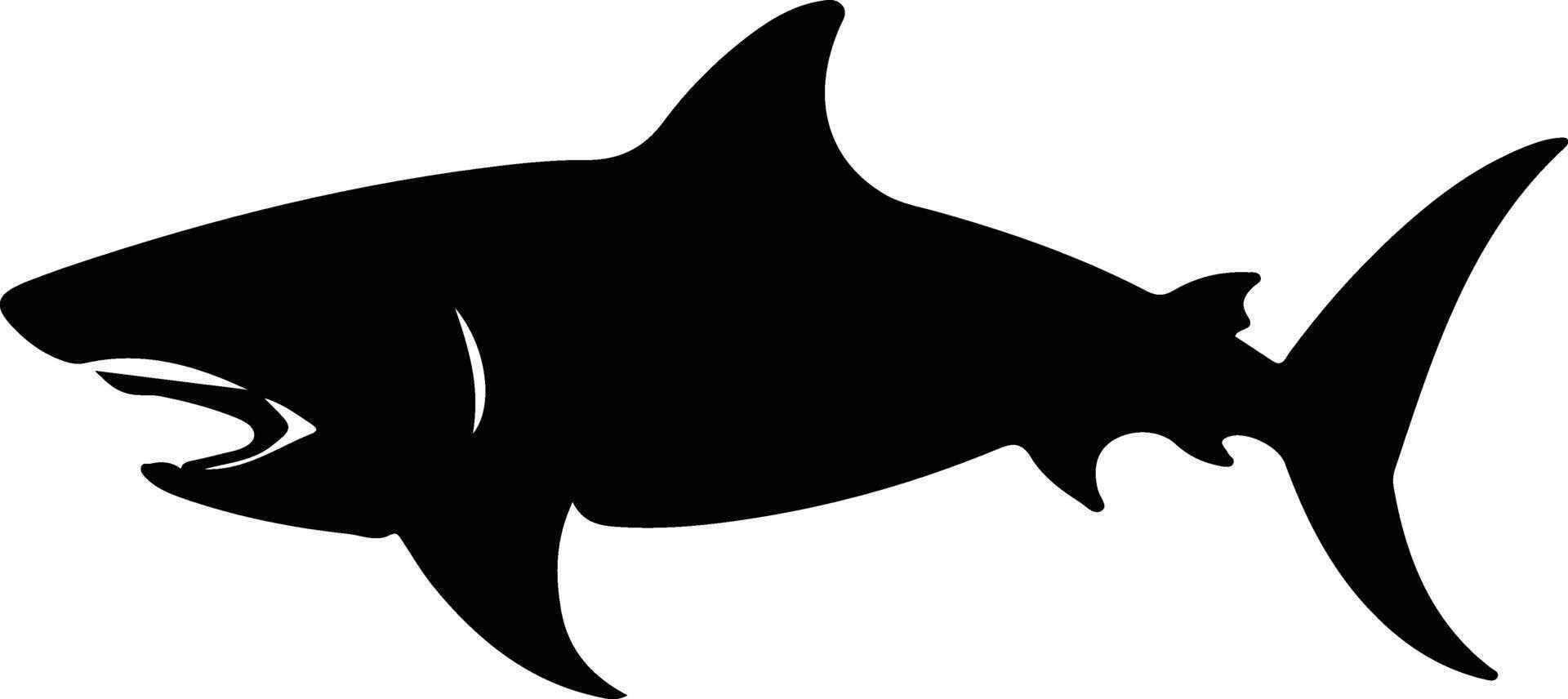 squalo nero silhouette vettore