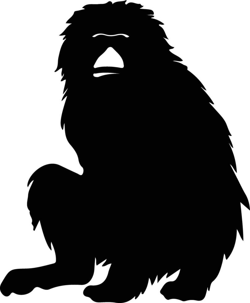 siamang nero silhouette vettore