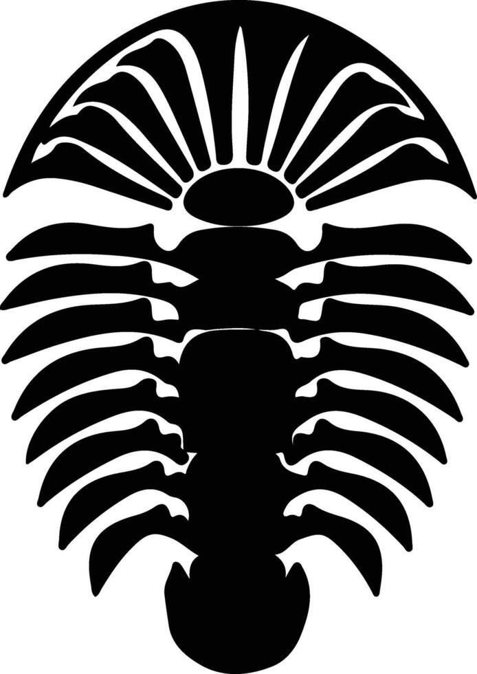 trilobite nero silhouette vettore