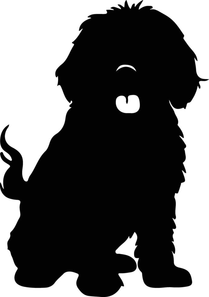 portoghese acqua cane nero silhouette vettore