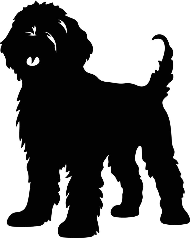 portoghese acqua cane nero silhouette vettore