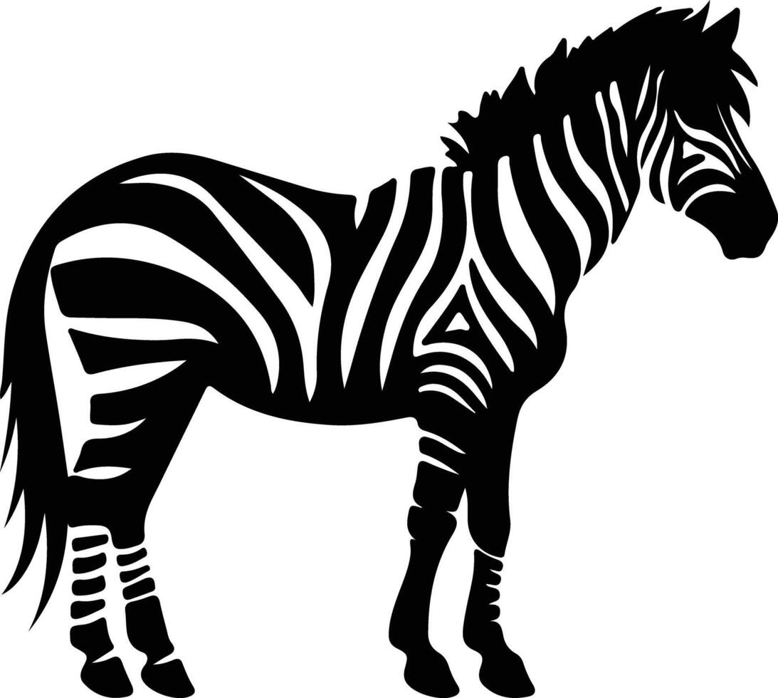 quagga nero silhouette vettore