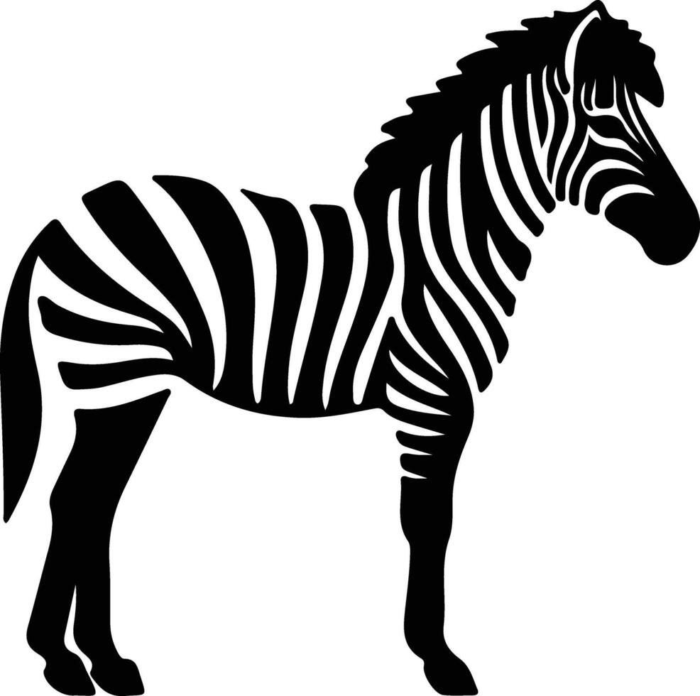 quagga nero silhouette vettore