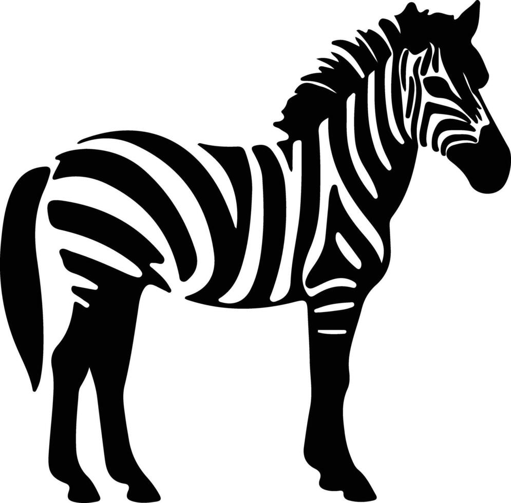 quagga nero silhouette vettore