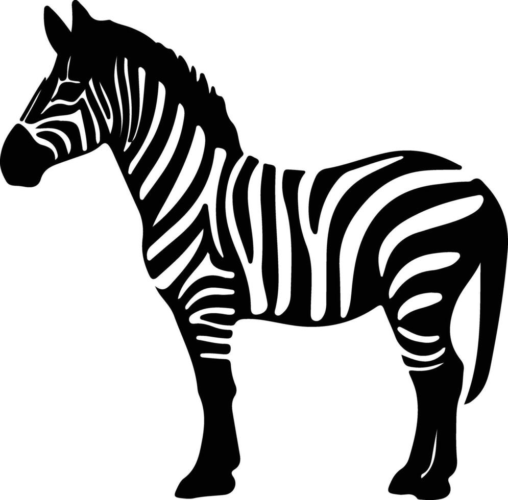 quagga nero silhouette vettore