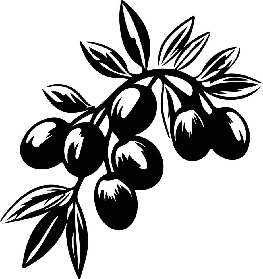 kumquat nero silhouette vettore