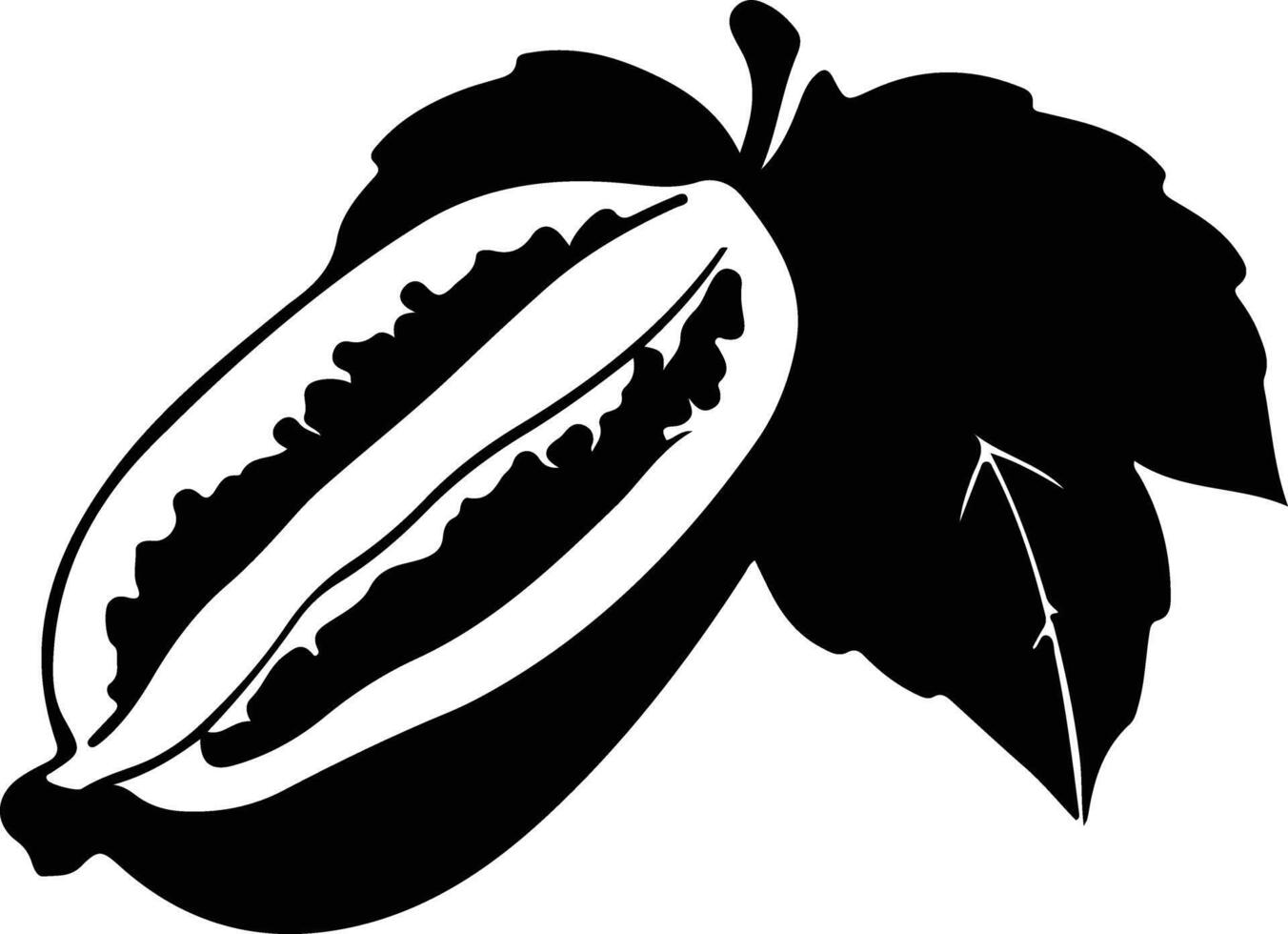 papaia nero silhouette vettore