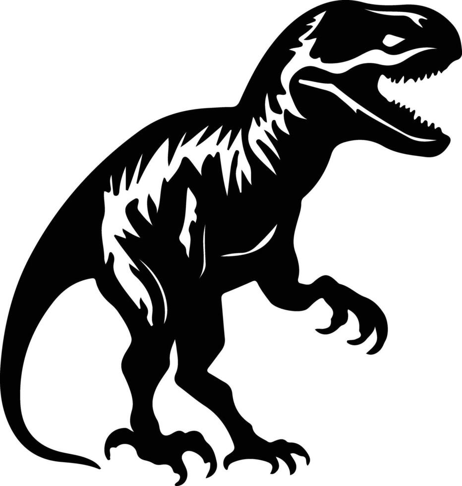 velociraptor nero silhouette vettore