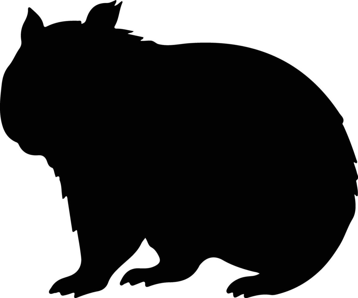 wombat nero silhouette vettore