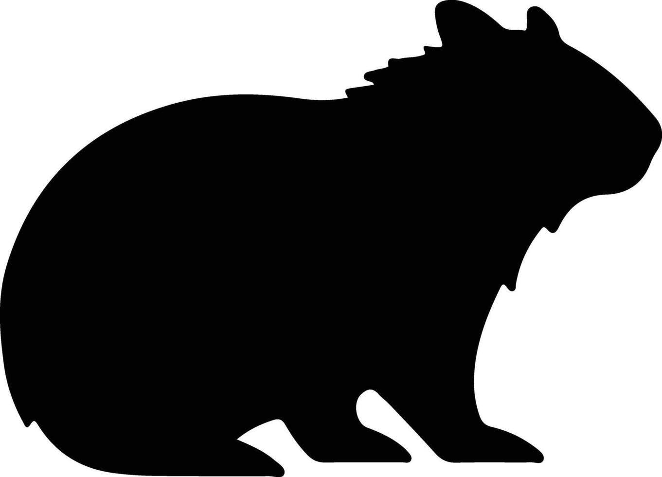 wombat nero silhouette vettore