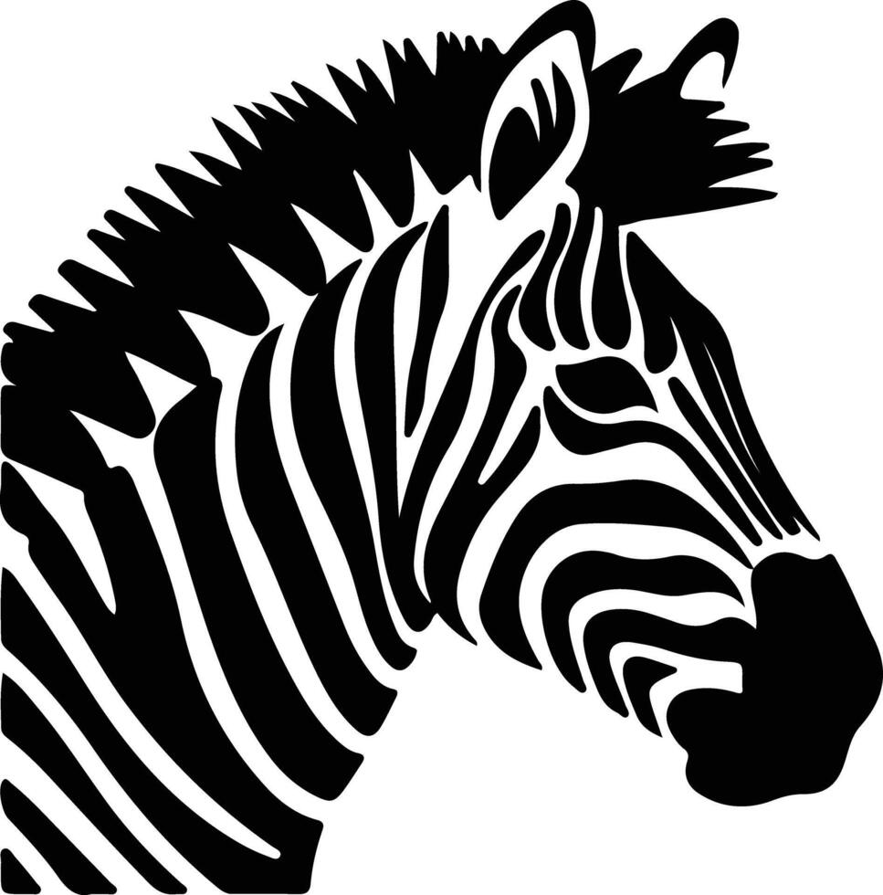 zebra nero silhouette vettore