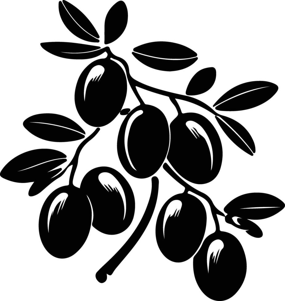 kumquat nero silhouette vettore