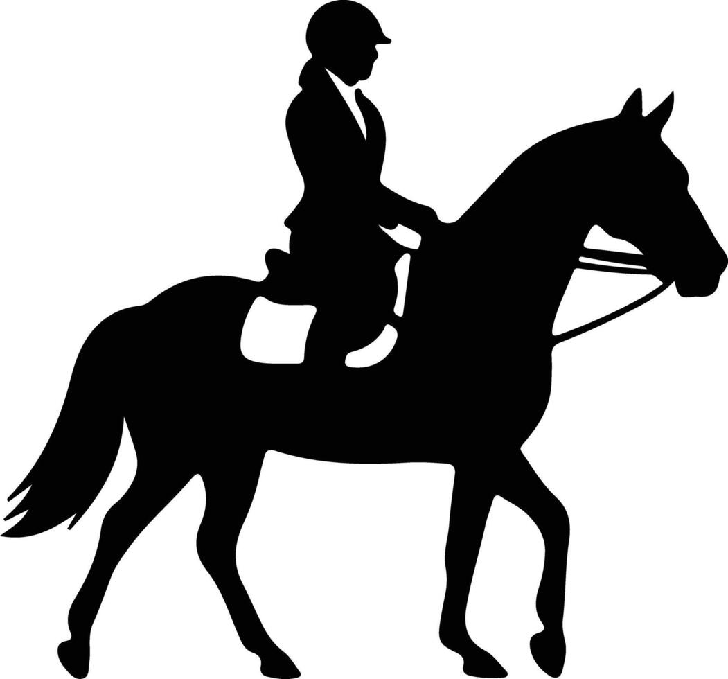 equestre nero silhouette vettore