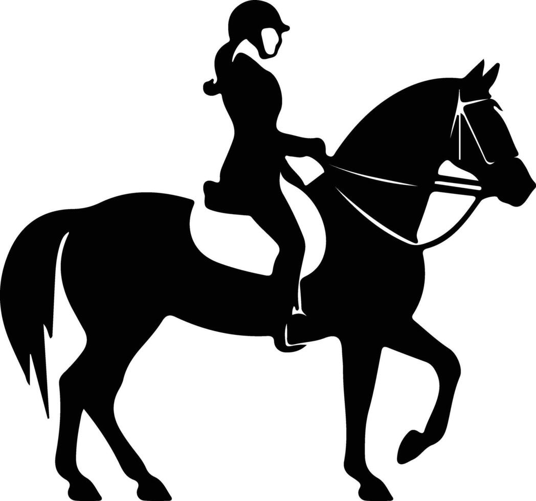 equestre nero silhouette vettore