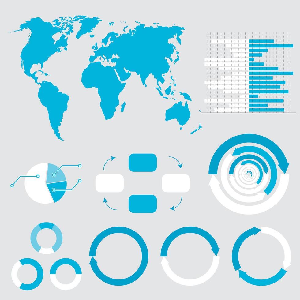 Infografica con mondo carta geografica grafico e grafico. vettore illustrazione. attività commerciale grafico simbolo, tecnologia globale opzione, Infografica sequenza temporale, internazionale statistica comunicazione, visualizzazione dati