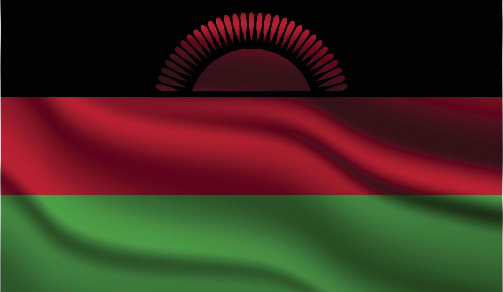design realistico moderno della bandiera del malawi vettore