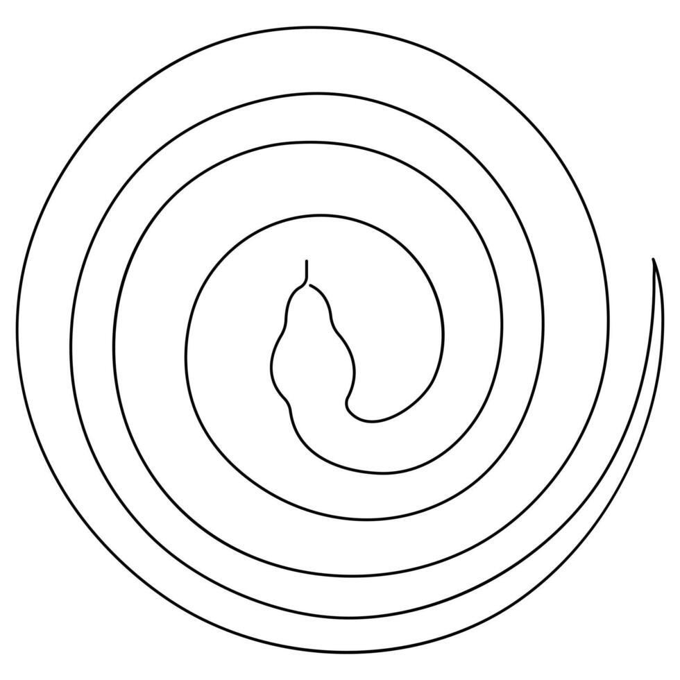 continuo uno linea arte disegno di velenoso serpente schema arte vettore illustrazione