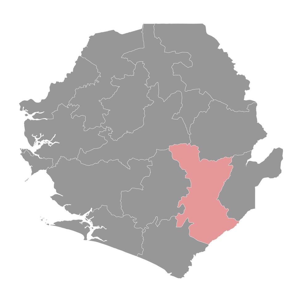 kenema quartiere carta geografica, amministrativo divisione di sierra leone. vettore illustrazione.