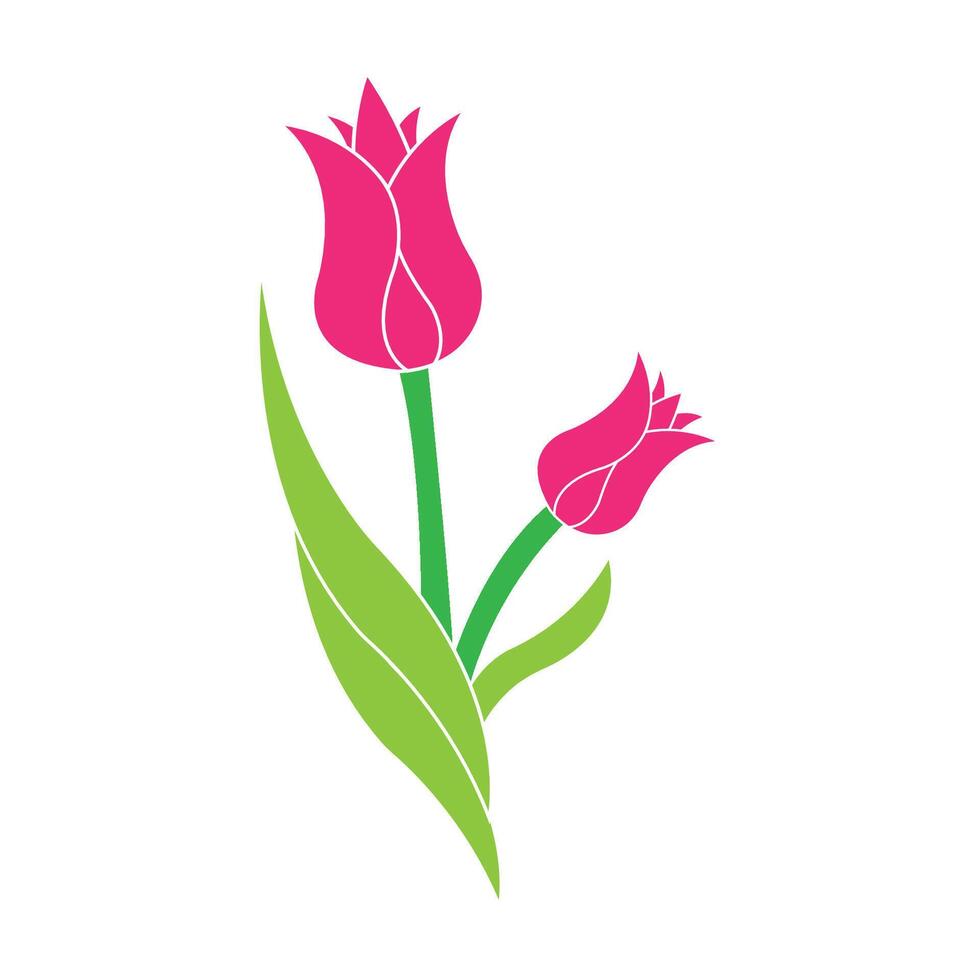 tulipani icona logo vettore design modello
