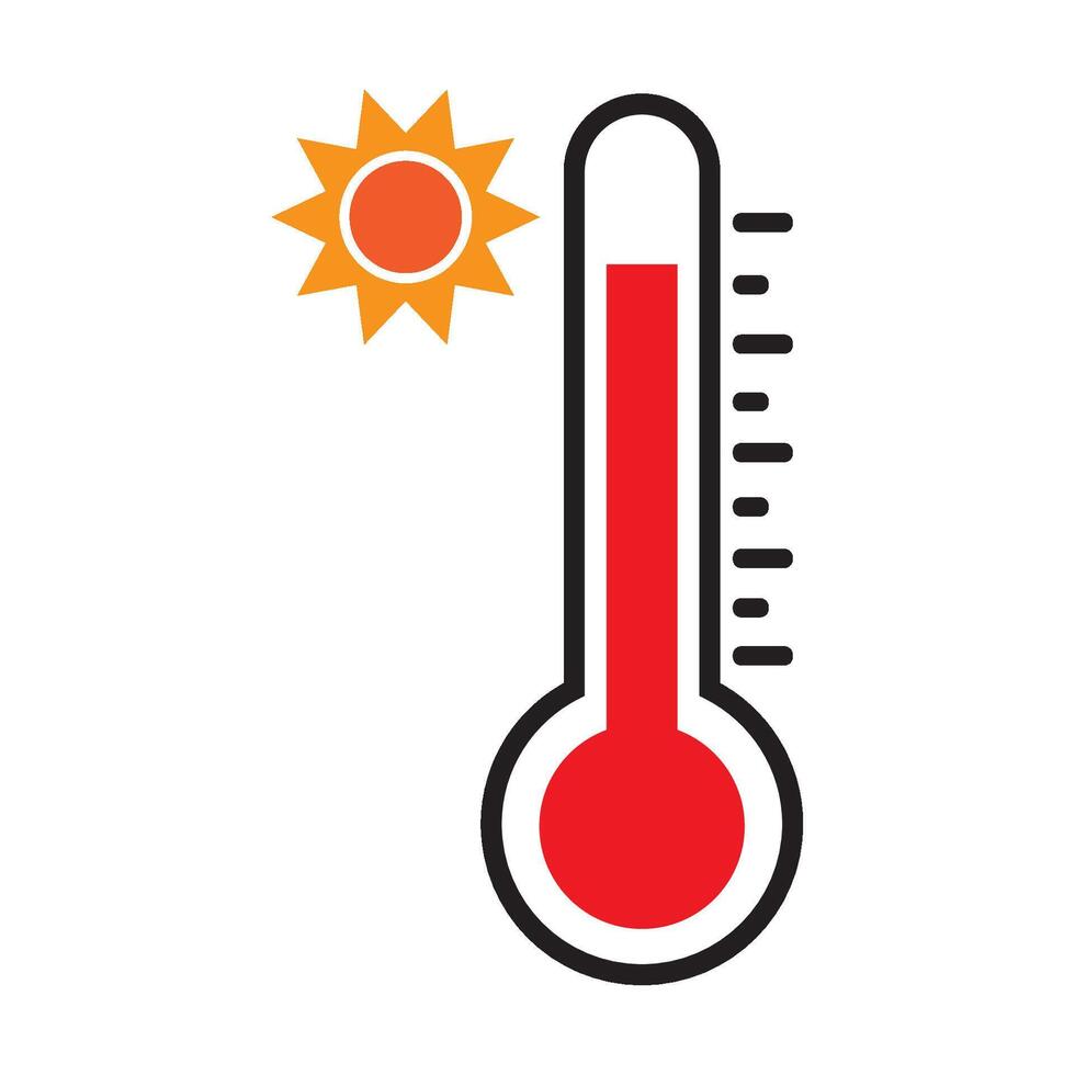 caldo temperatura icona logo vettore design modello