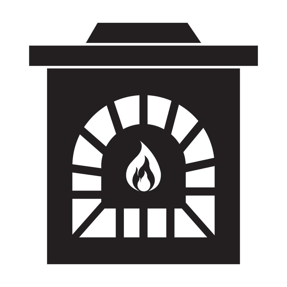 fuoco forno icona logo vettore design modello