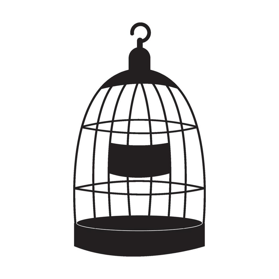 uccello gabbia icona logo vettore design modello