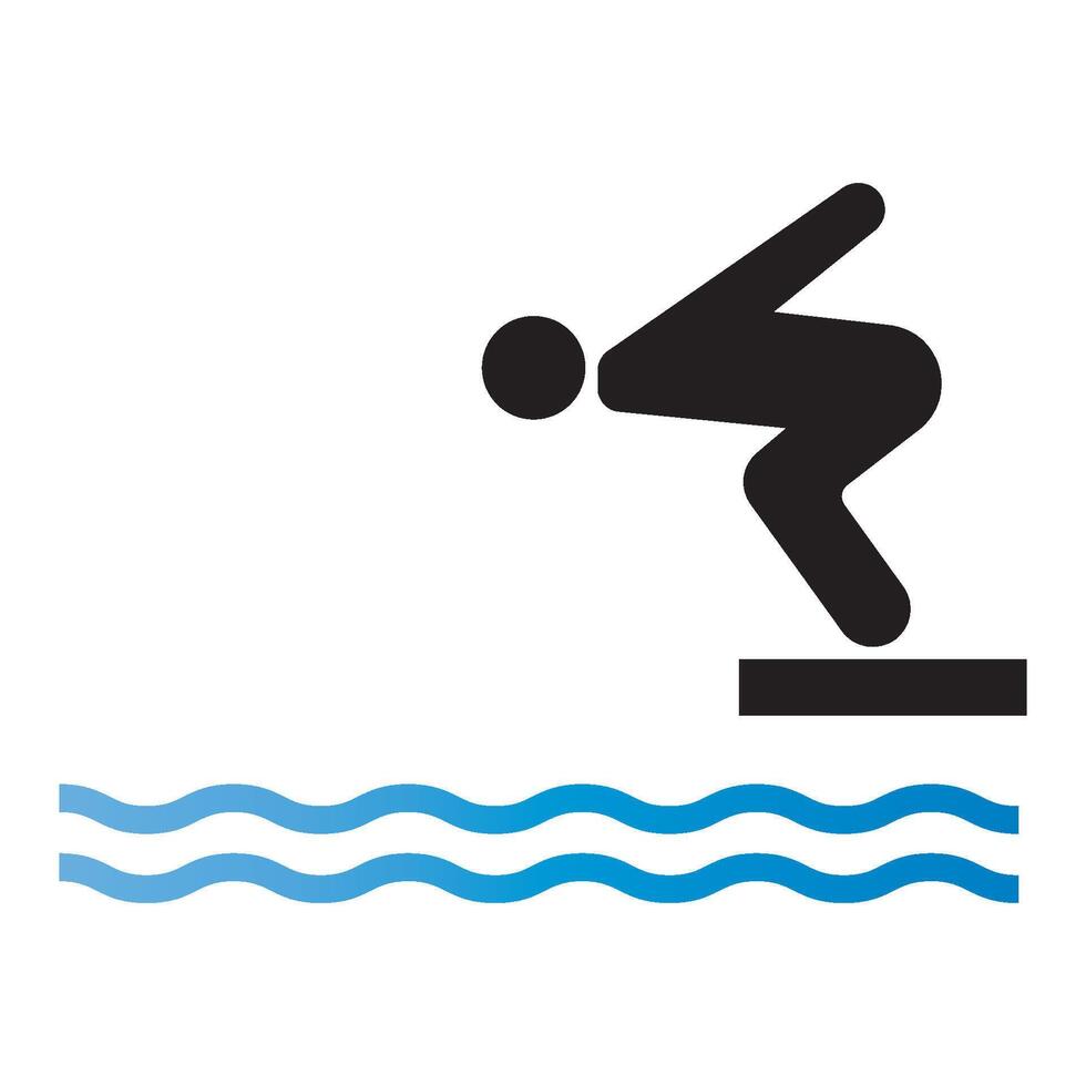 nuoto piscina icona logo vettore design modello