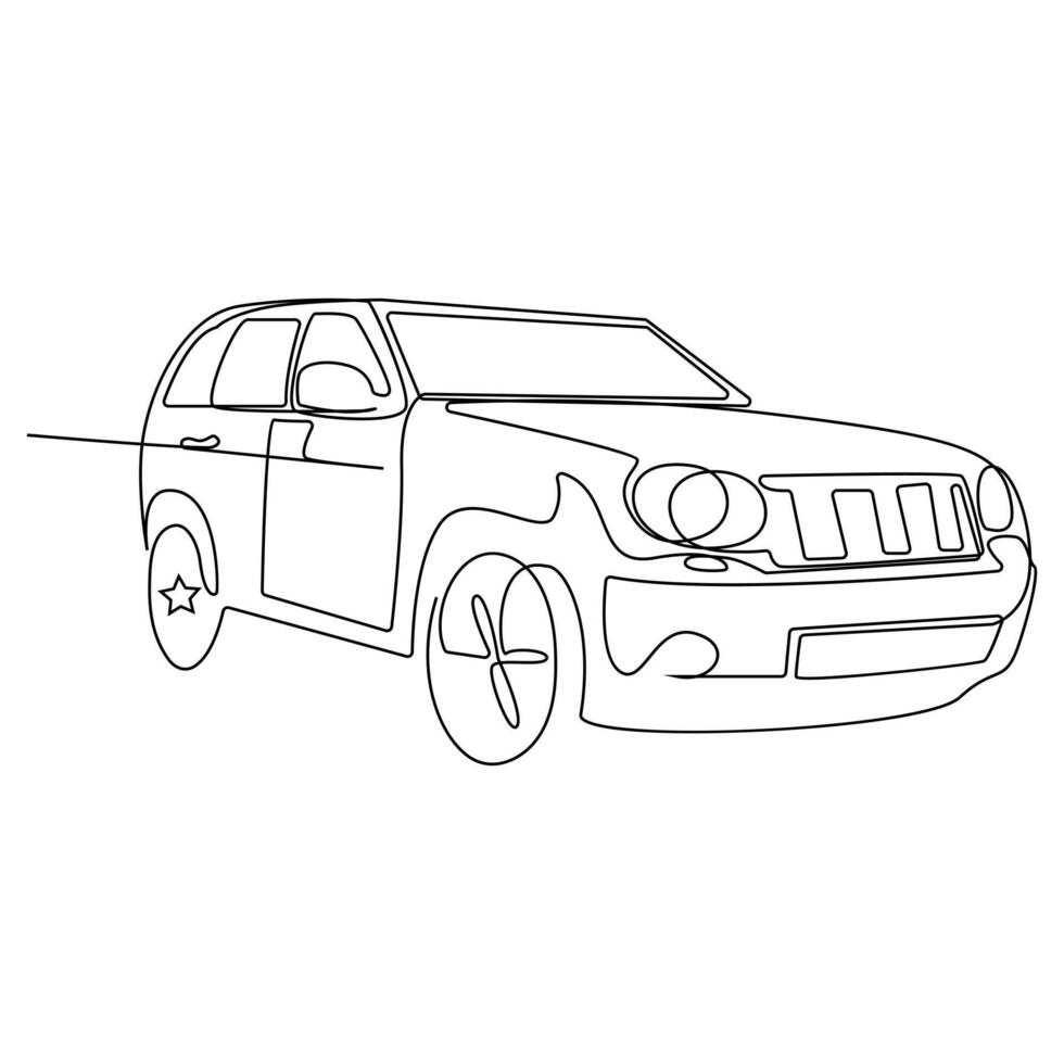 auto singolo continuo linea arte disegno elegante gara auto vettore arte illustrazione design