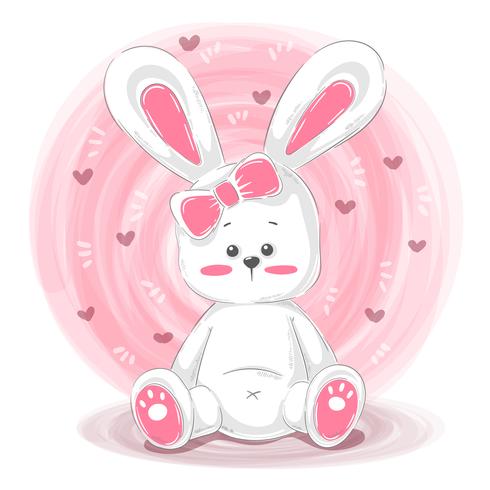 Cartoon teddy rabbit - personaggi divertenti. vettore