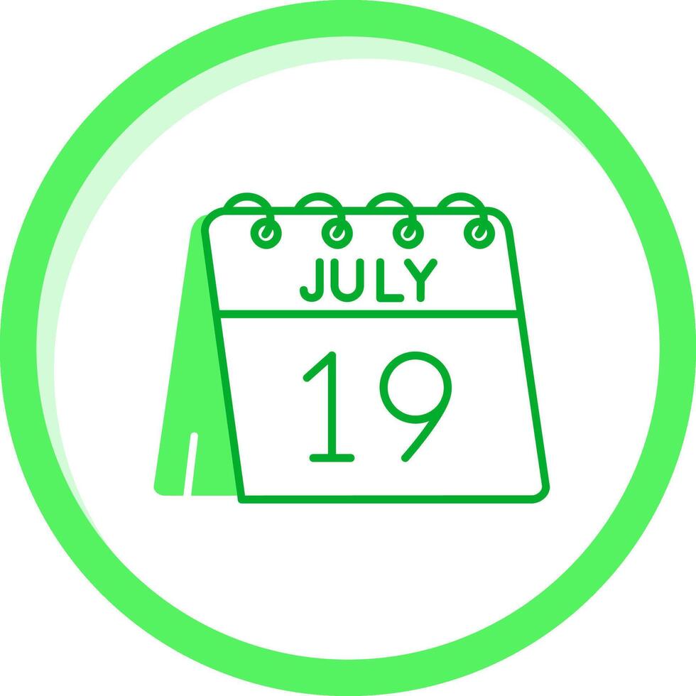 19 di luglio verde mescolare icona vettore