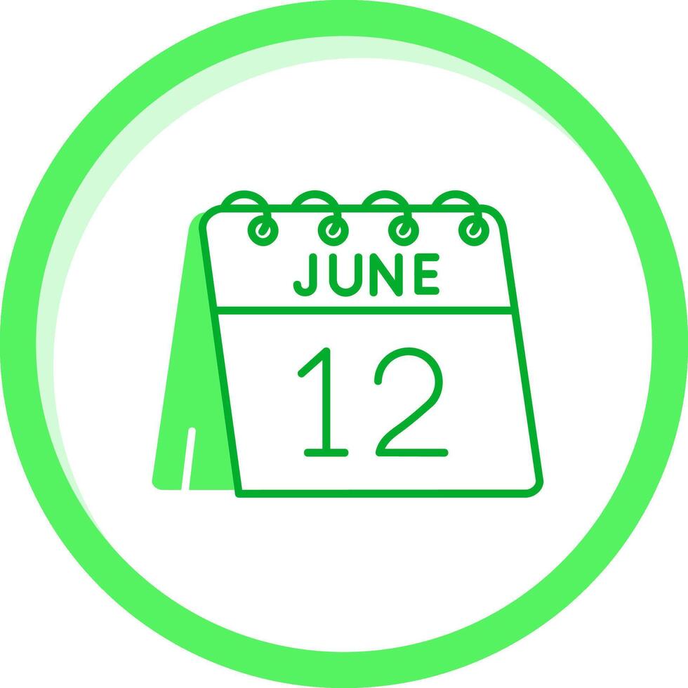 12 ° di giugno verde mescolare icona vettore