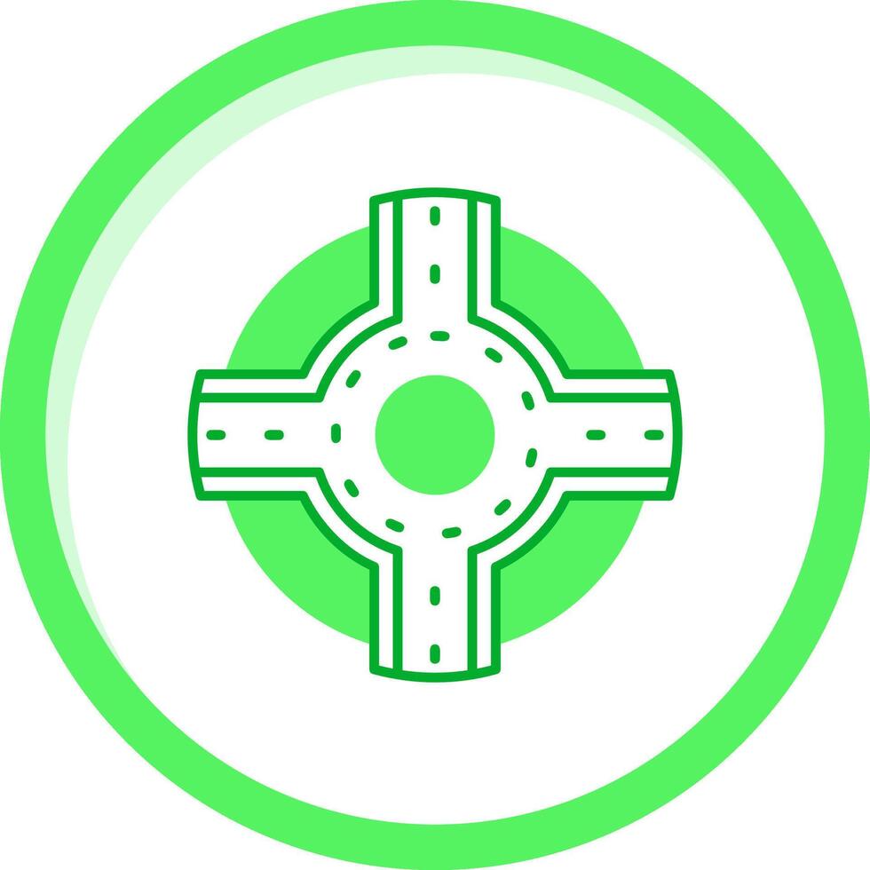rotatoria verde mescolare icona vettore