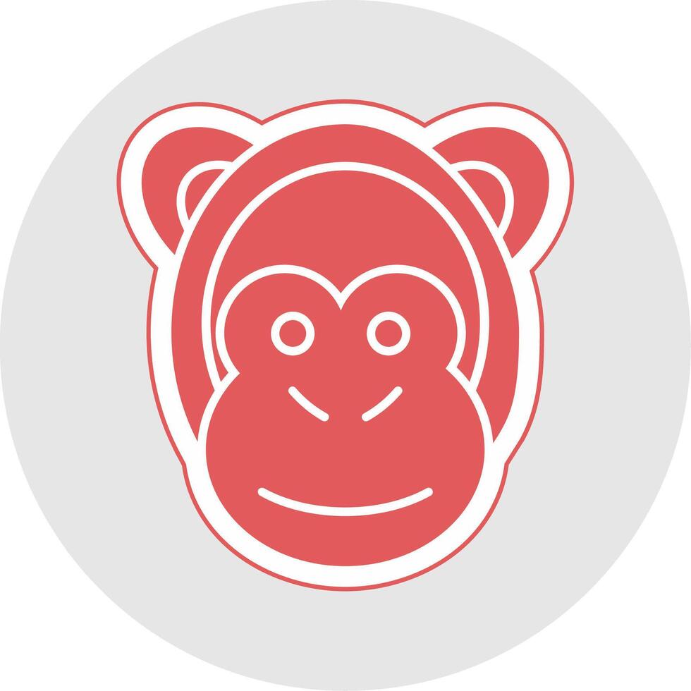 scimmia glifo multicolore etichetta icona vettore
