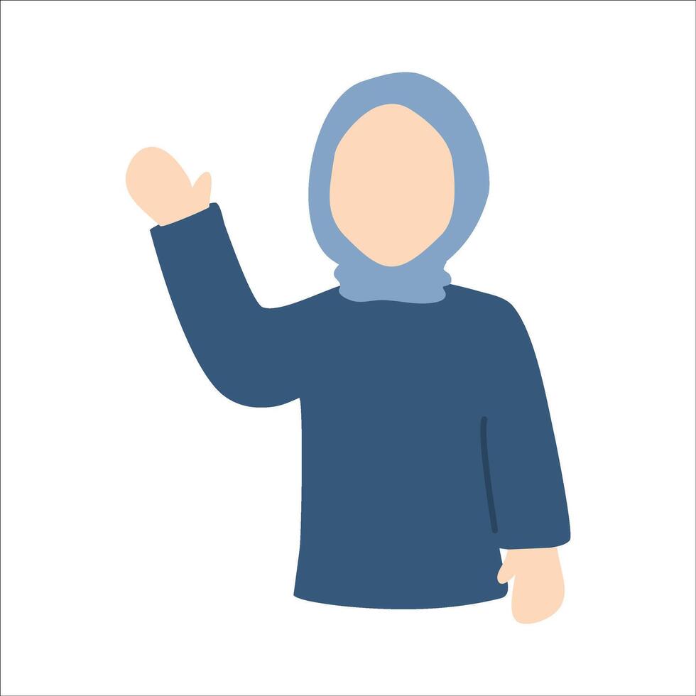 senza volto donne hijab stile illustrazione vettore