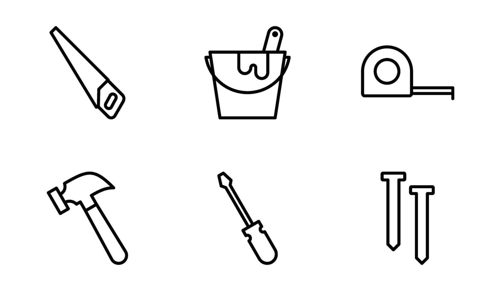 costruzione utensili icona simbolo vettore modello collezione
