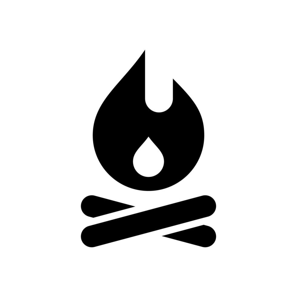 fuoco di bivacco icona simbolo vettore modello