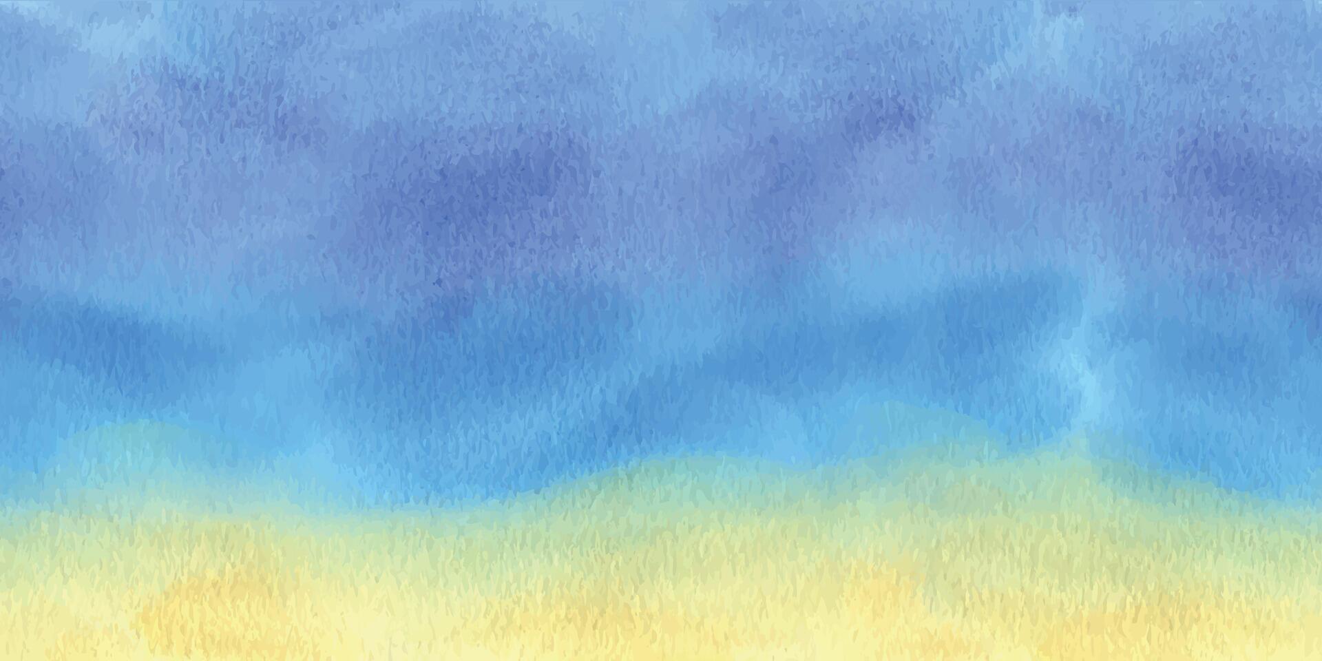 sfondo con blu cielo, turchese mare e giallo sabbia nel il forma di un' individuare con sfocato, morbido bordi. luminosa succoso acquerello illustrazione disegnato di mano. senza soluzione di continuità confine. vettore