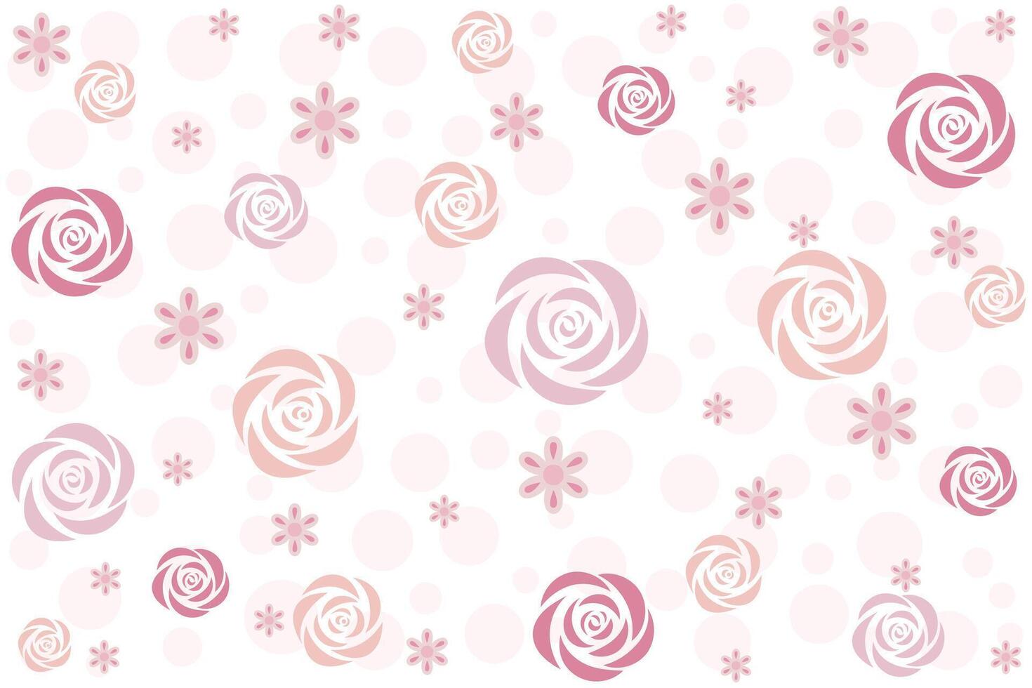 illustrazione, modello astratto di rosa rosa fiore con cerchio su bianca sfondo. vettore