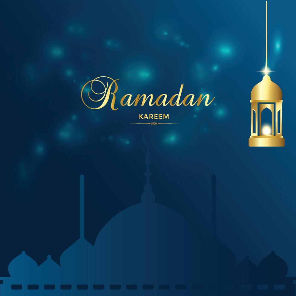 semplice lanterna eid mubarak Ramadan con islamico ornamento vettore