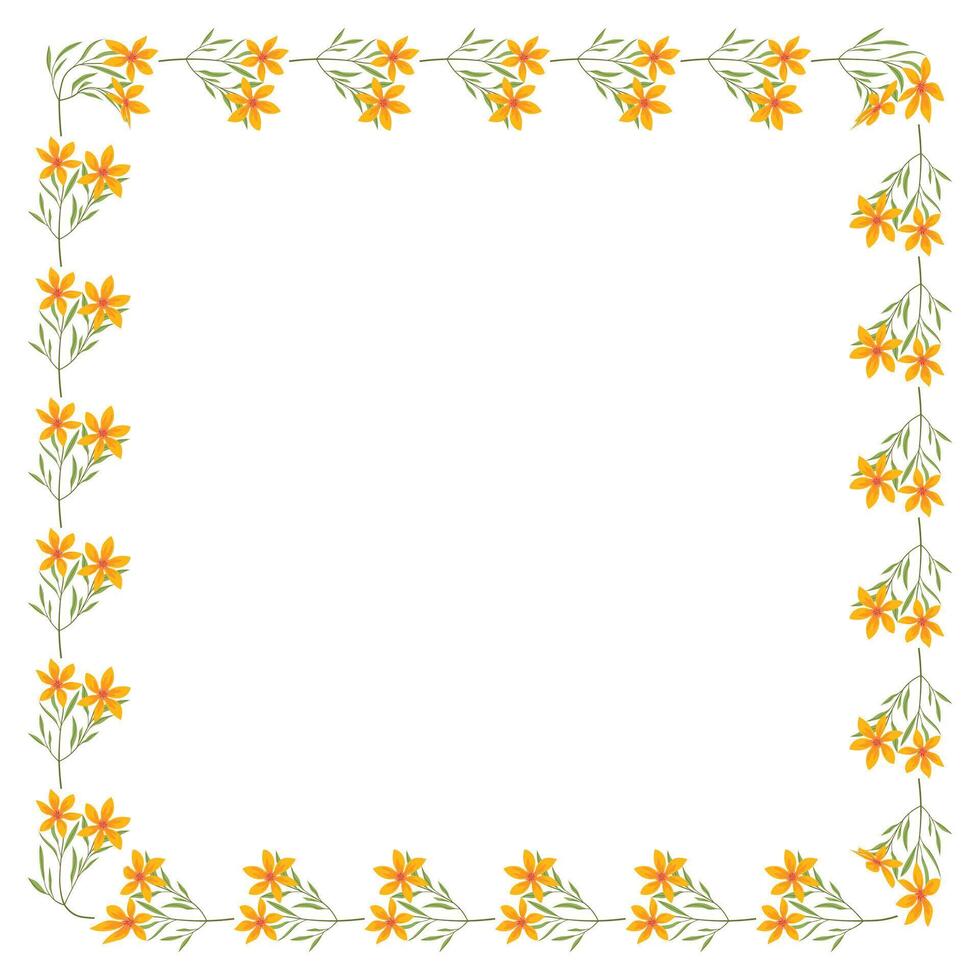 vettore mano disegnato floreale telaio su bianca sfondo