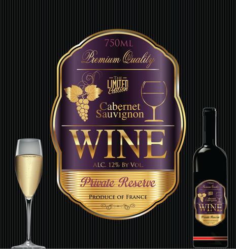 Etichetta di lusso vino d&#39;oro vettore